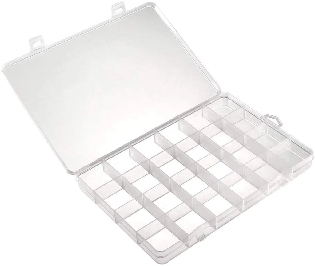 Plastic 24 Grids Electronic Component Storage Box Pack of 2 J2468