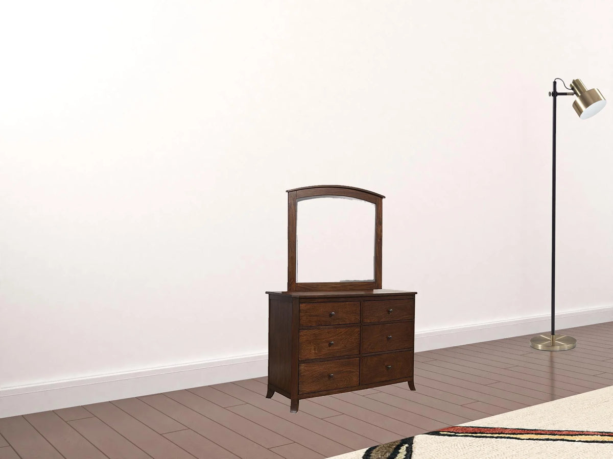 Brown Solid Wood Six Drawer Double Dresser I82696