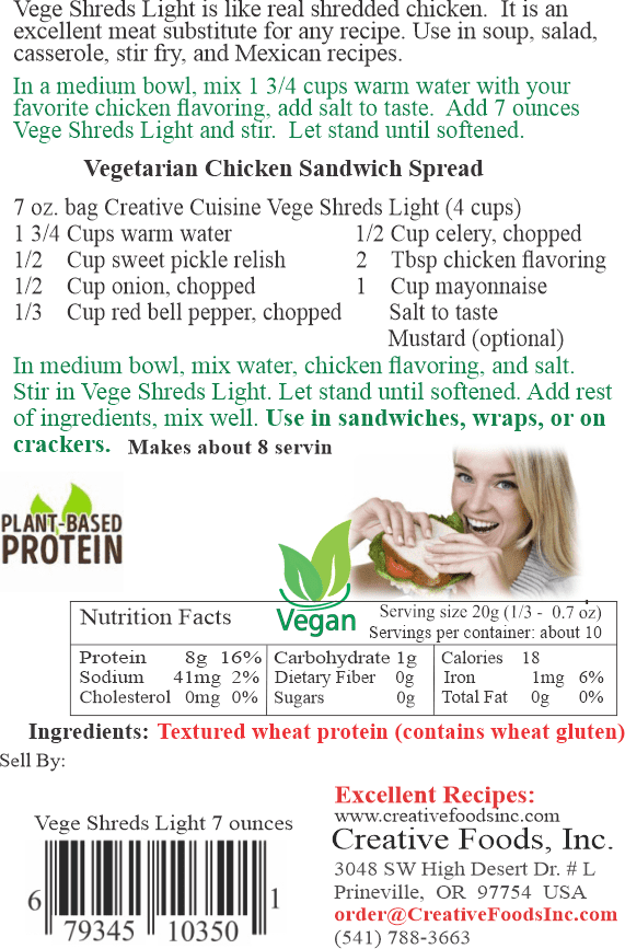 Veggie Shreds Mixed Light & Dark Q149