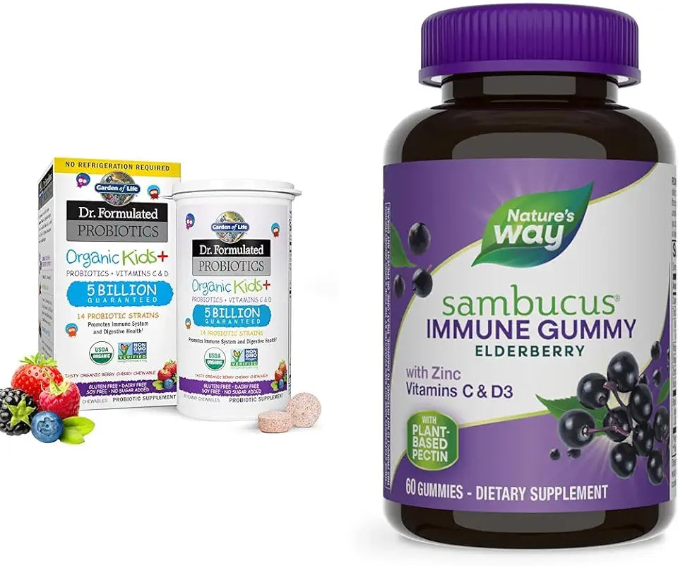 Berry Cherry Probiotics Vitamin C & D Gummies C8015