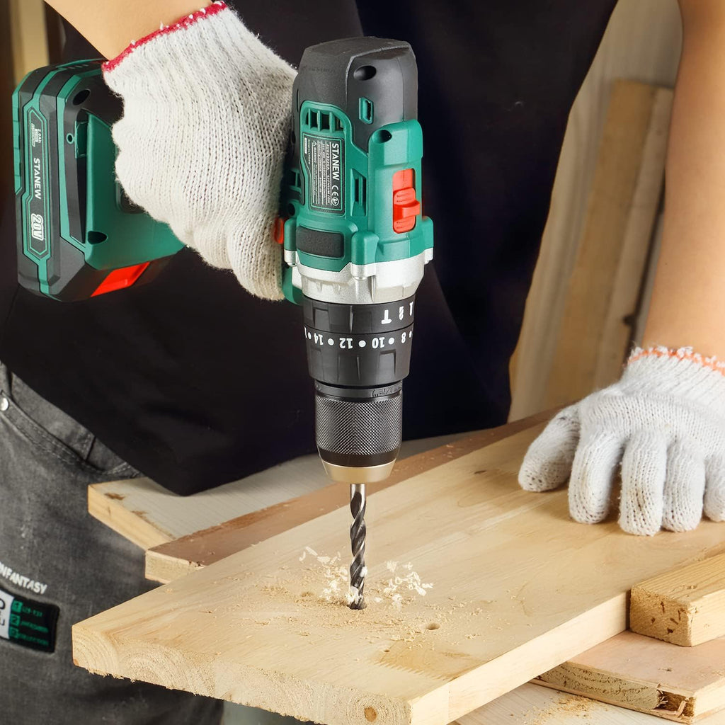 Cordless Hammer Drill Impact Driver with 20V 2.0Ah Li-ion Battery, 69 accessories, Carrying Case 2 Batteries and Charger V65279