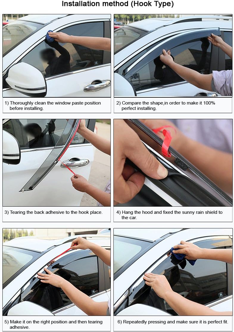 Car Window Visor Vent Shade Deflector Sun Rain Guards M9761