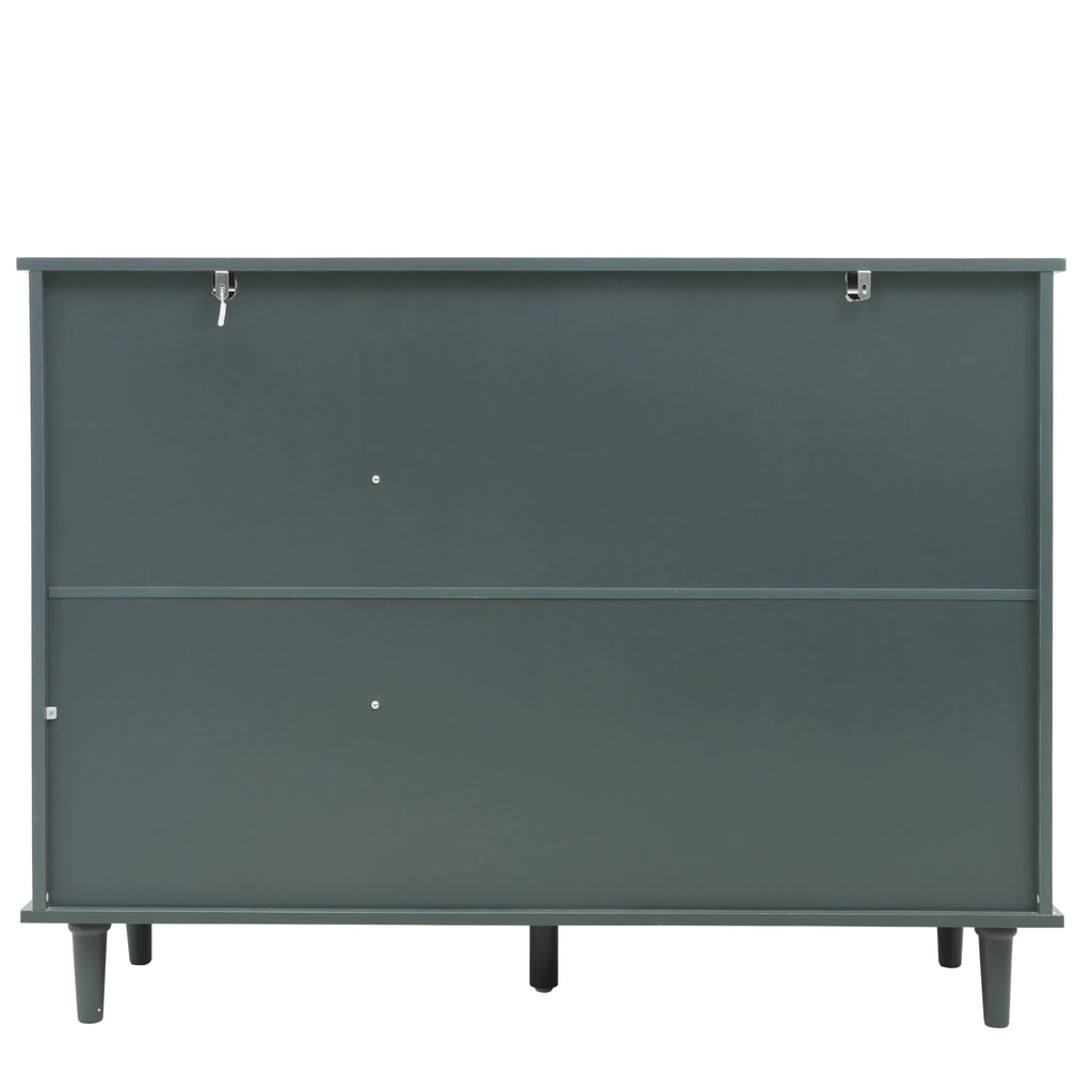 Dark Green 3 Door 3 Drawer Sideboard Storage Cabinet M685376