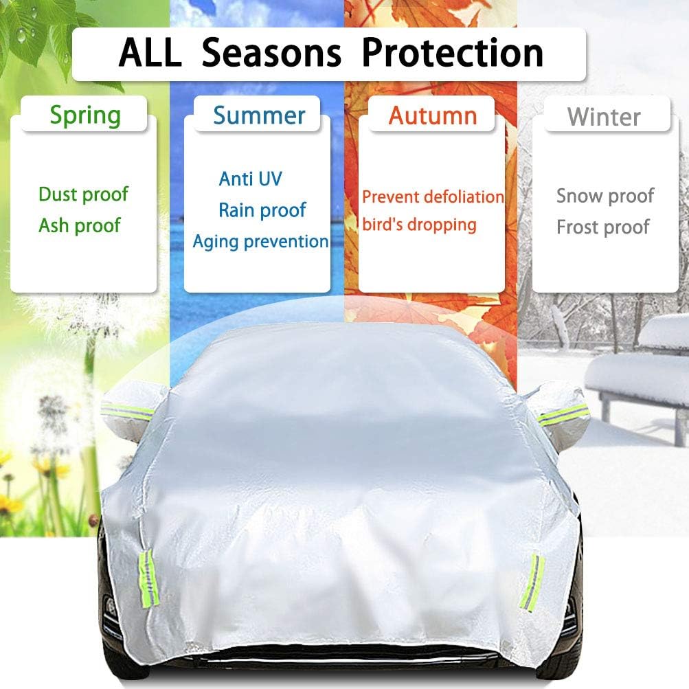 Half Car Cover with Cotton Waterproof Universal Fit Hatchback Length 158'' to 173'' N789610