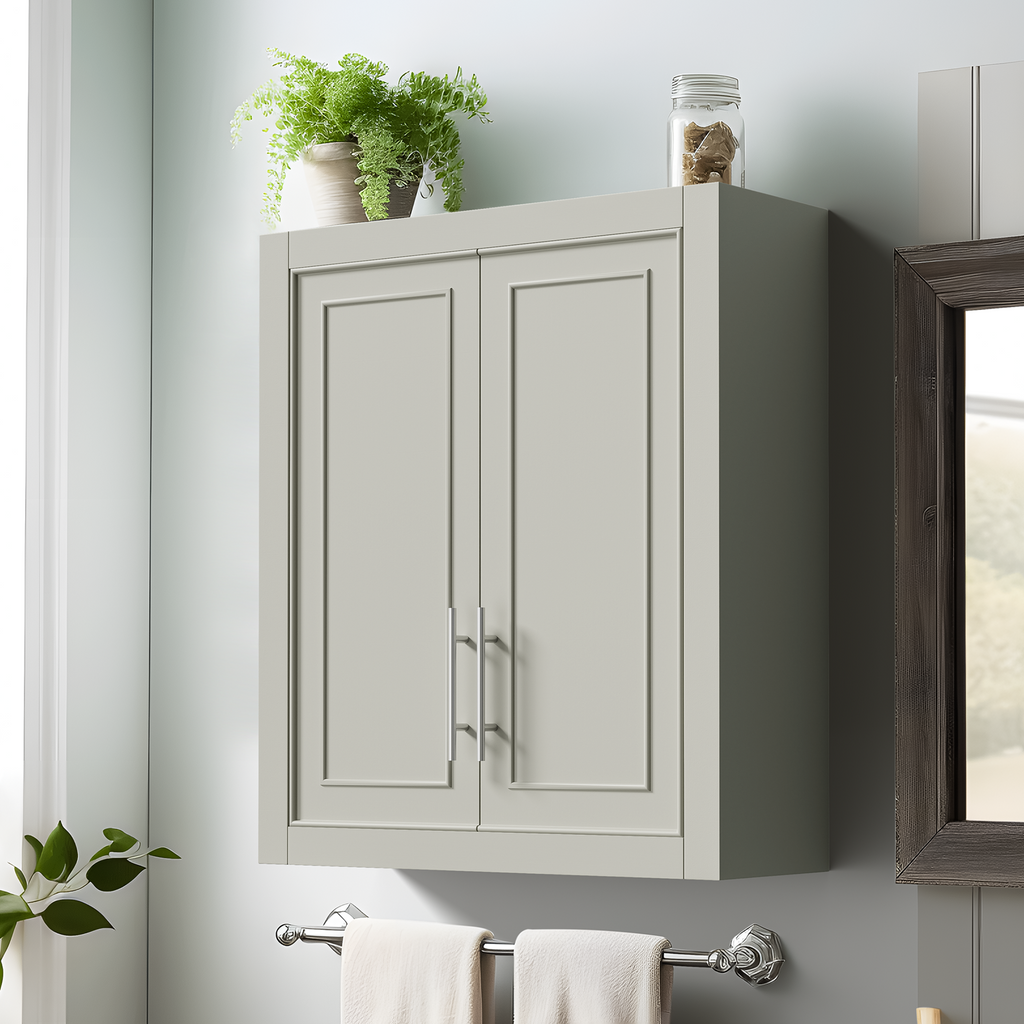 Gray Wood Wall Mounted Storage Cabinets R6454