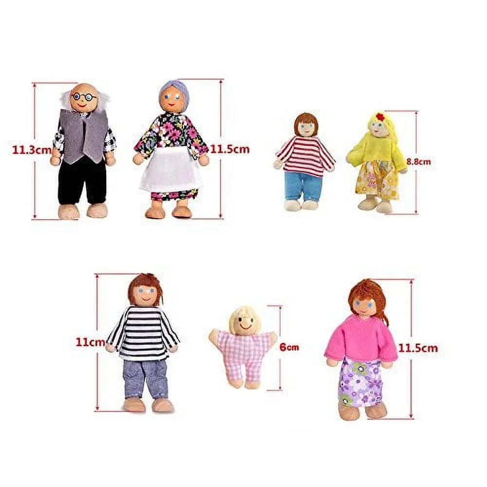 Wooden Dolls Playset Set of 7-Piece Z75866