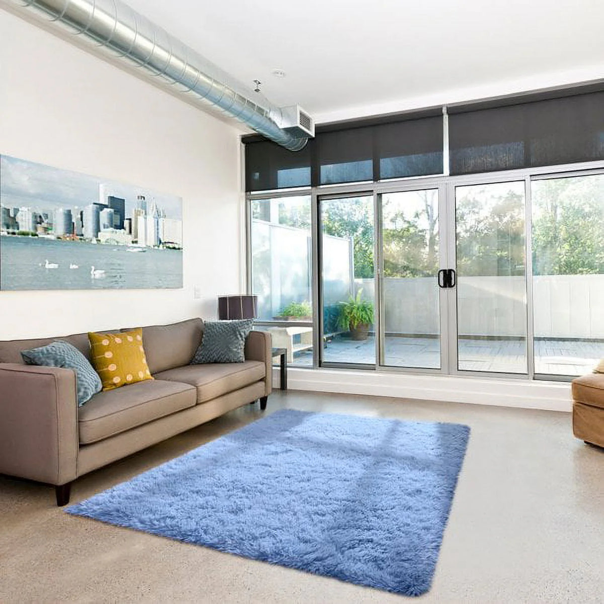 Super Soft Shaggy Area Rug 5'x8' Black P45900