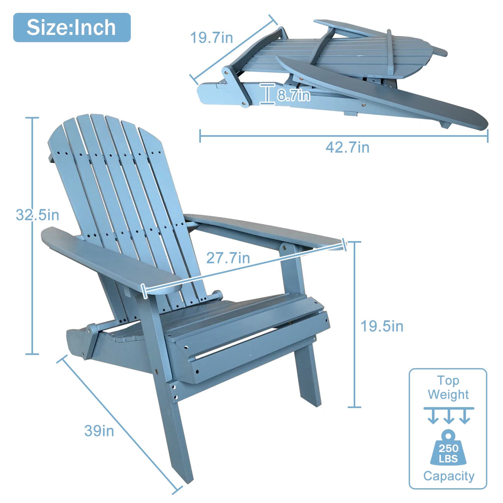 Folding Adirondack Chair Weather Resistant Plastic M607