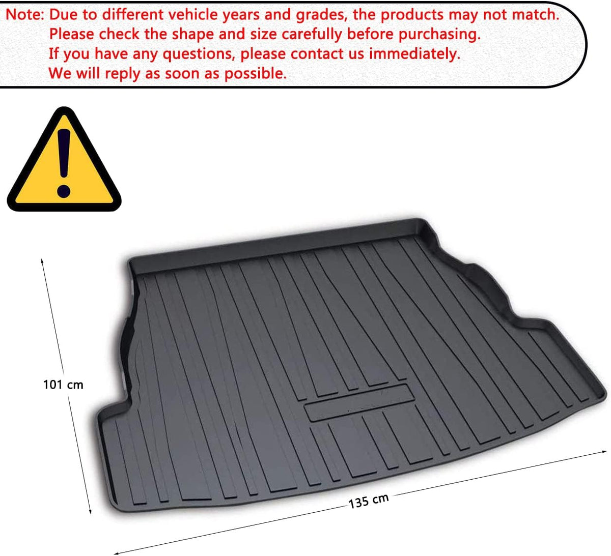 Cargo Liners Waterproof TPO Rear Trunk Tray Floor Mat Set of 2 R1196