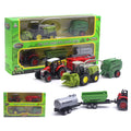 2Pcs 1/42 Diecast Tractor Harvester Farm Vehicle Car Model Toy P8746