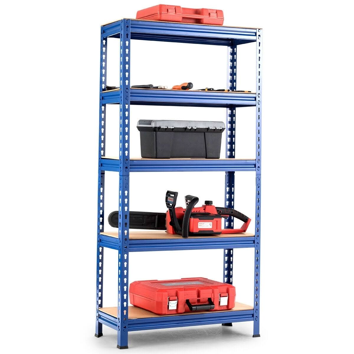 Blue 5-Tier Steel Heavy Duty Storage Shelving Unit V58218