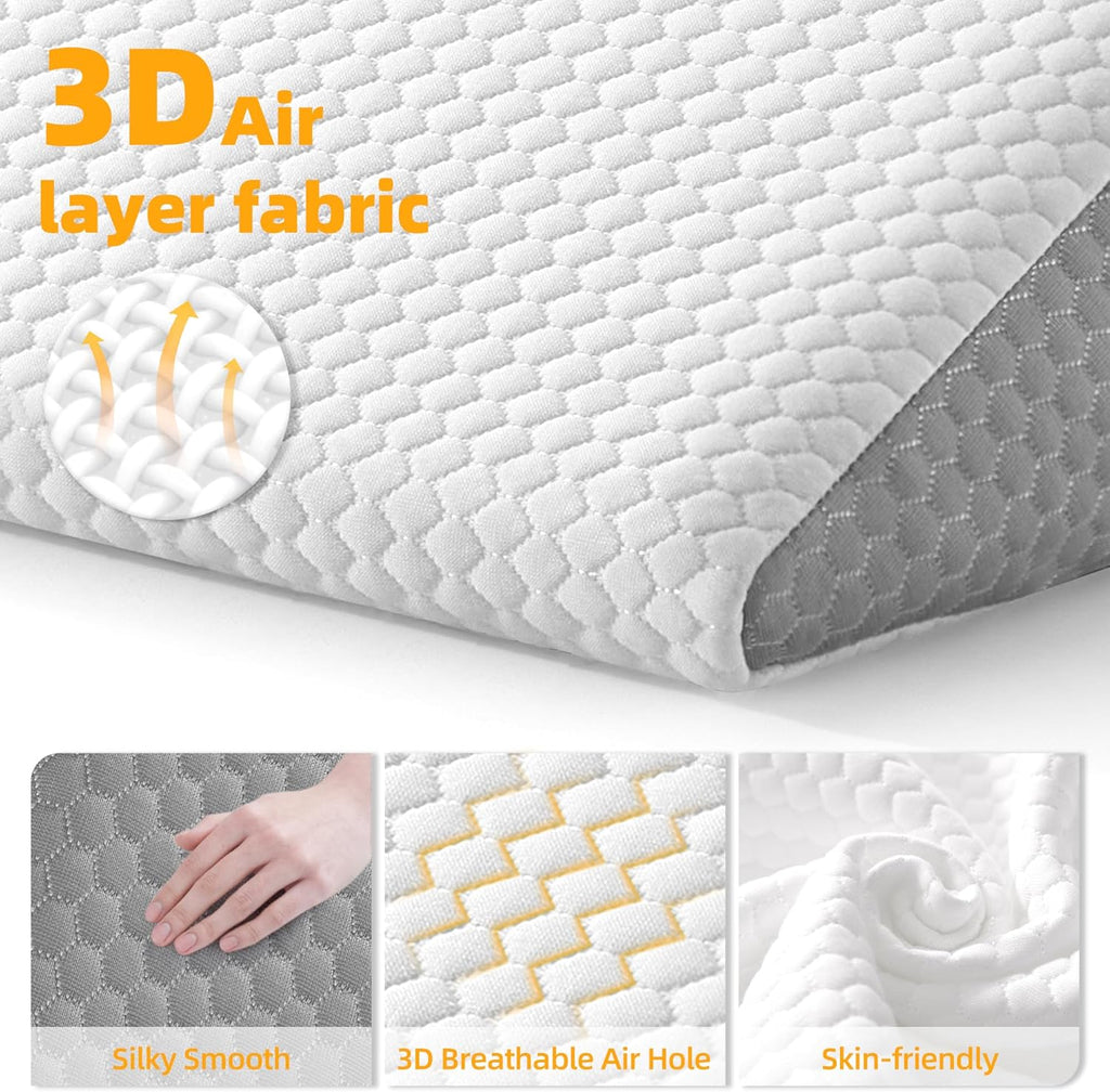 3PCS Adjustable Wedge Pillow with Memory Foam Bolster Pillow G376953