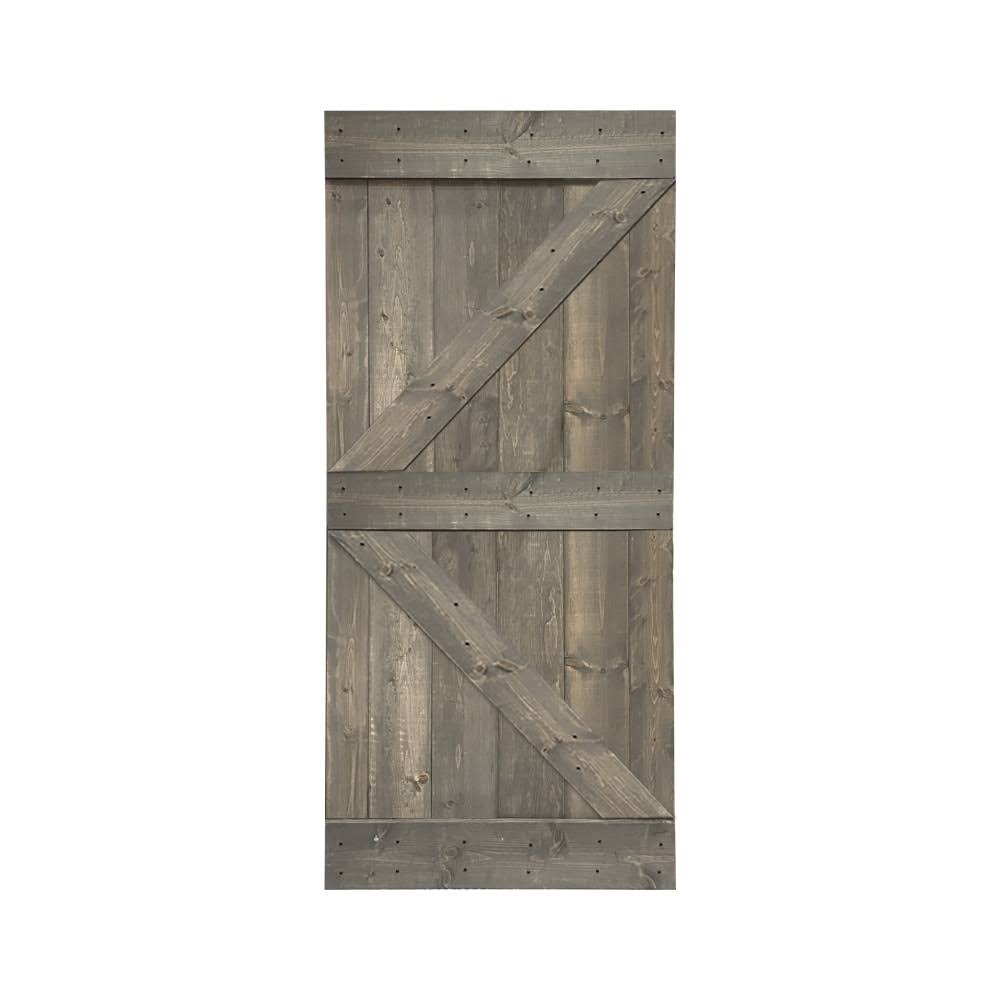 36 in. x 84 in. Solid Jungle Green Stained Pine Wood Interior Sliding Barn Door Slab N374
