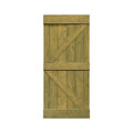36 in. x 84 in. Solid Jungle Green Stained Pine Wood Interior Sliding Barn Door Slab N374