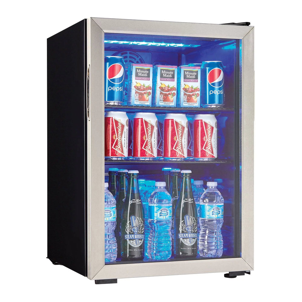 95 Can 2.6 Cu. Ft. Beverage Center Mini Fridge with Glass Door S78481