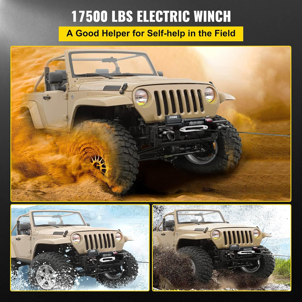 17500lb 12V Electric Winch with Wireless Remote Control Q5588