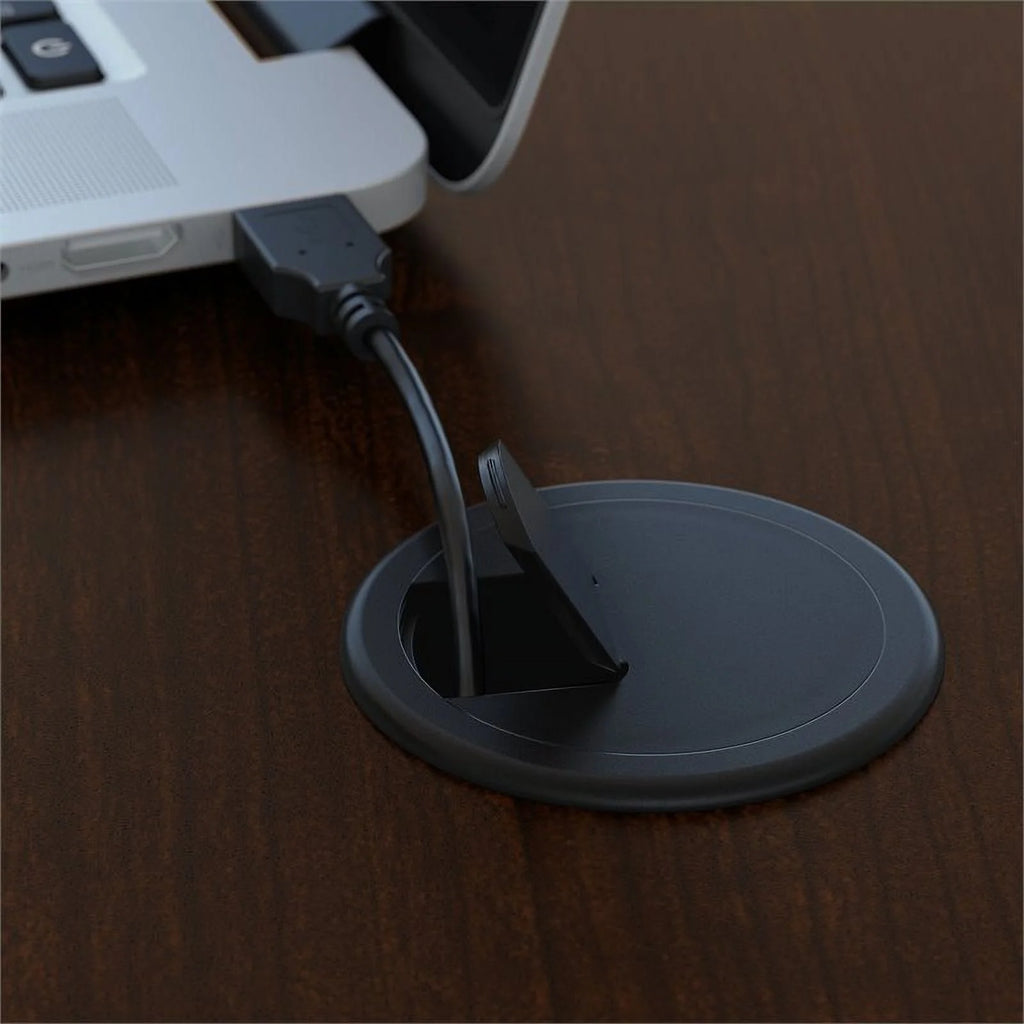 Left Hand U-Shaped Desk with Mobile File Cabinet in Mocha Cherry Z68498
