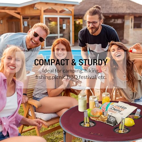 Portable Folding Camping Table with 4 Cup Holders E324246