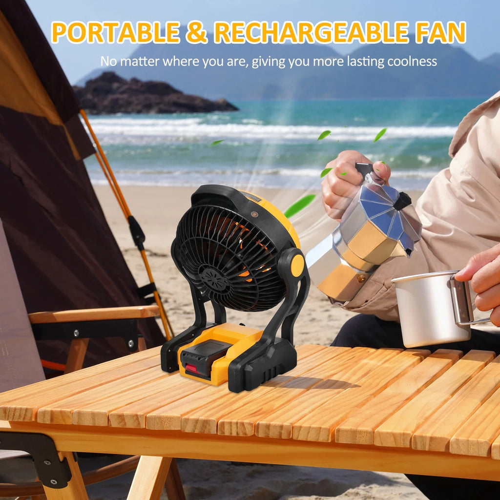 Rechargeable Portable 8 Inch Camping Fan with LED Lantern B3165