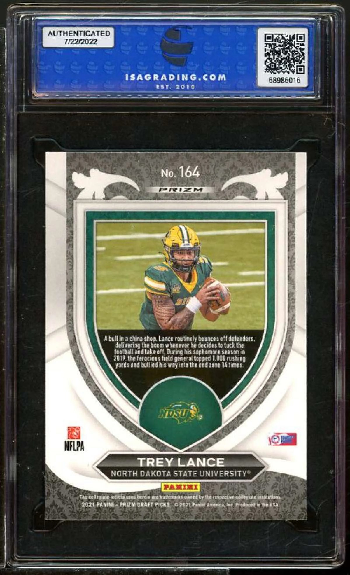 2021 Panini Prizm Draft Picks Green Prizm #164 ISA 9 MINT Rookie Card E940