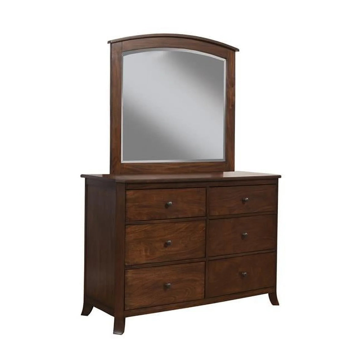 Brown Solid Wood Six Drawer Double Dresser I82696
