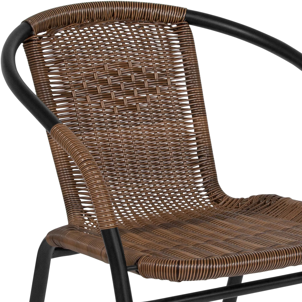 2 Pack Medium Brown Rattan Stack Chair U922