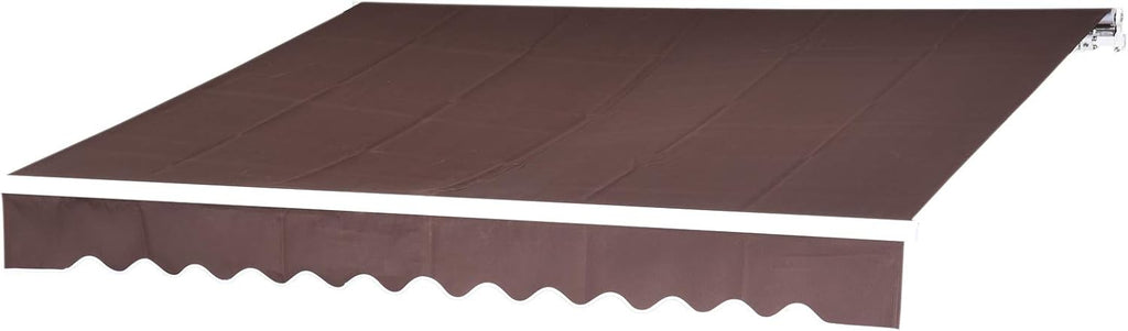 12x10 Feet Manual Retractable Patio Awning Canopy (Grey) U8649