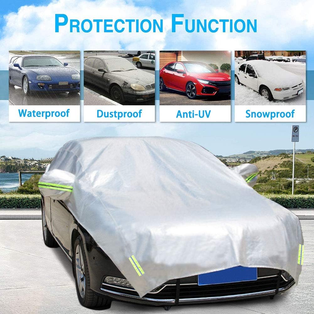 Half Car Cover with Cotton Waterproof Universal Fit Hatchback Length 158'' to 173'' N789610