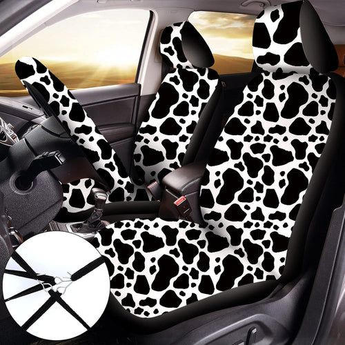 15 Pieces Cow Print Car Seat Covers Full Set I400054
