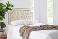Oatmeal Linen Upholstered Tufted Button Queen Headboard T856053