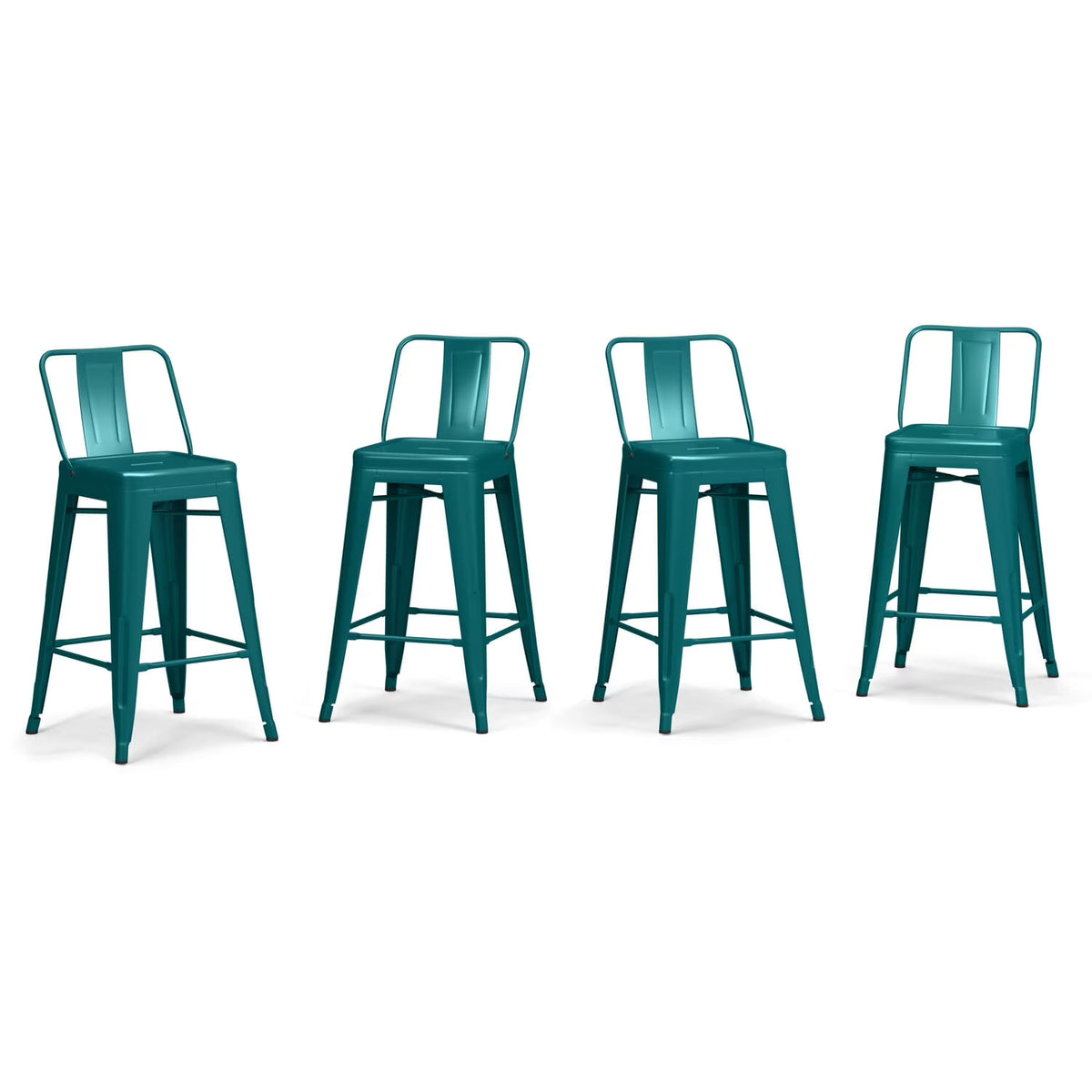 Teal Blue Counter Height Stool Set of 4 Y71146