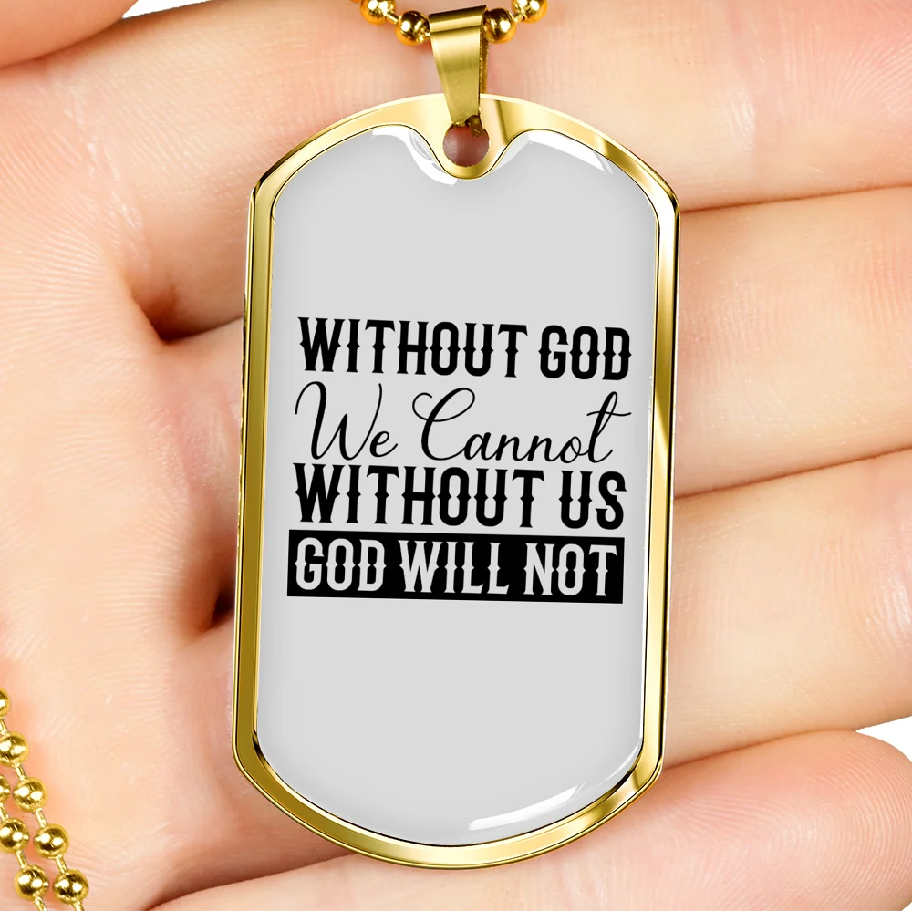Christian Necklace Stainless Steel Dog Tag 24" Chain X666