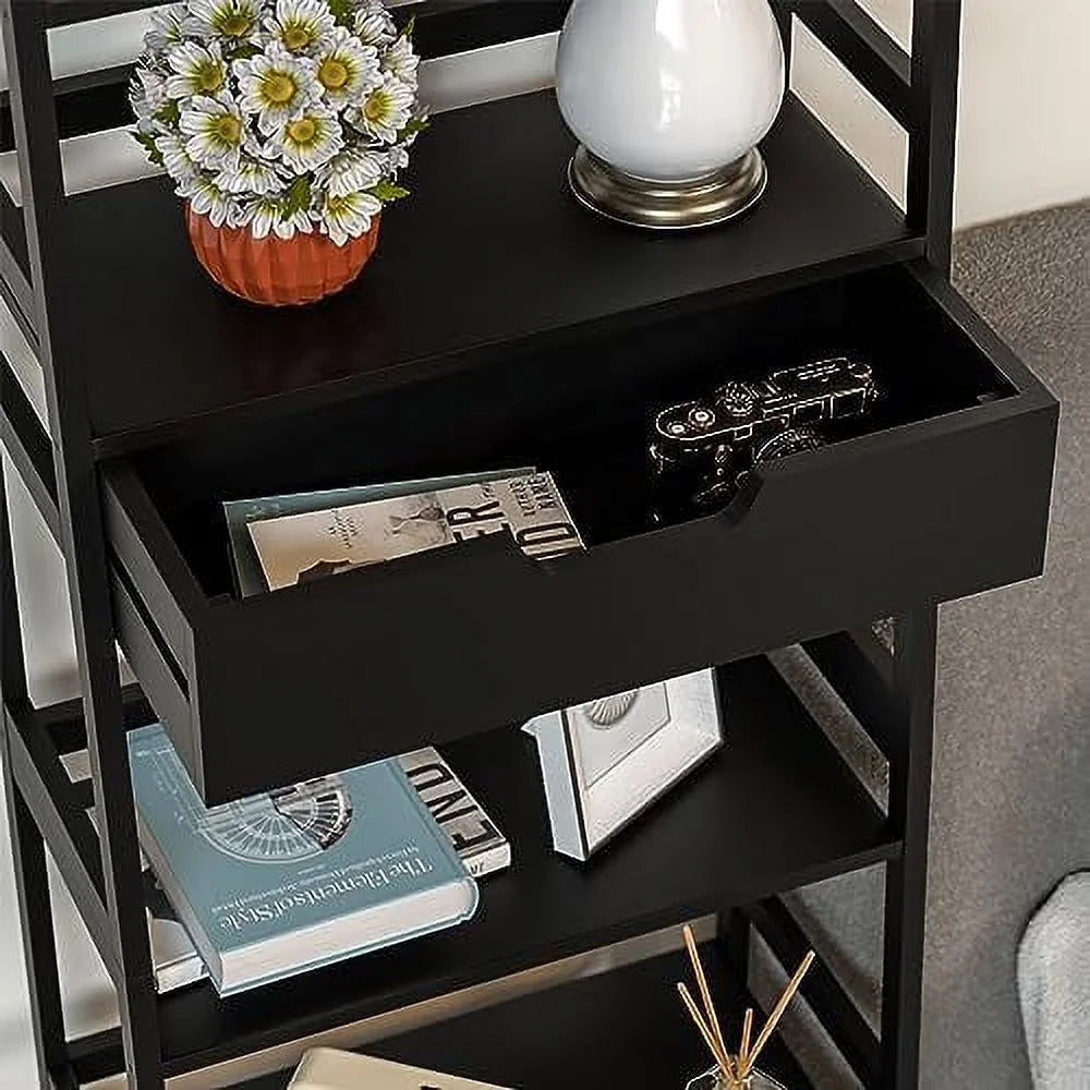 White Bookshelf with Drawers C15942