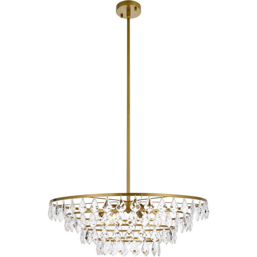 Brass Finish 6 Light Pendant Y8433