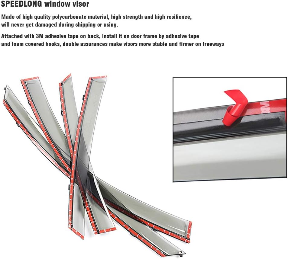 Car Window Visor Vent Shade Deflector Sun Rain Guards M9761