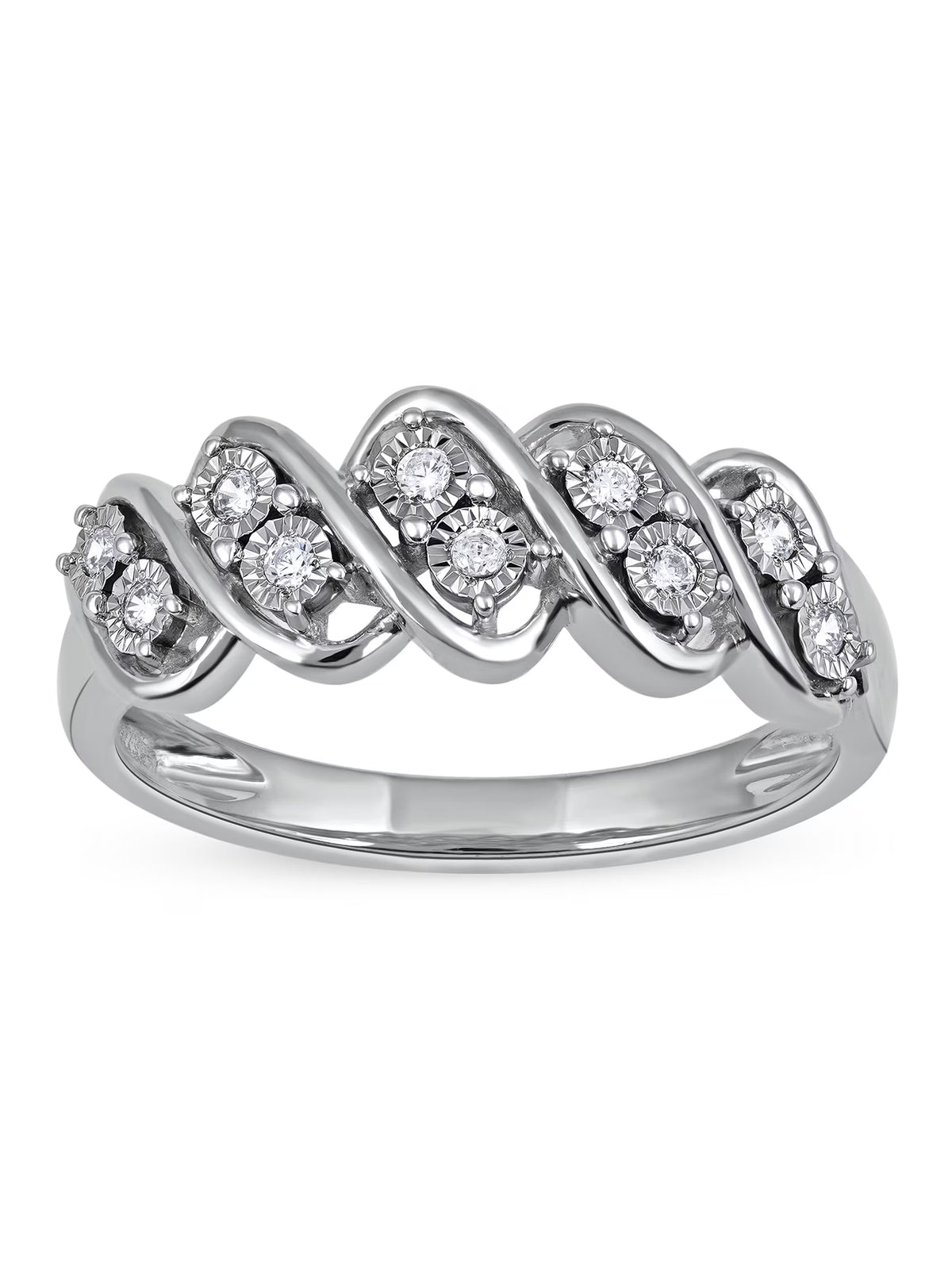 10K White Gold Diamond S-Link Band O2706
