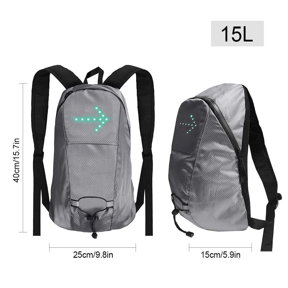 Turn Signal Bike Pack 15L Waterproof Wireless Remote Control Bag O8002