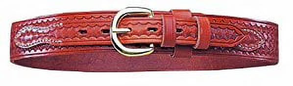 Tan Basketweave Belt with Brass Buckle C25661