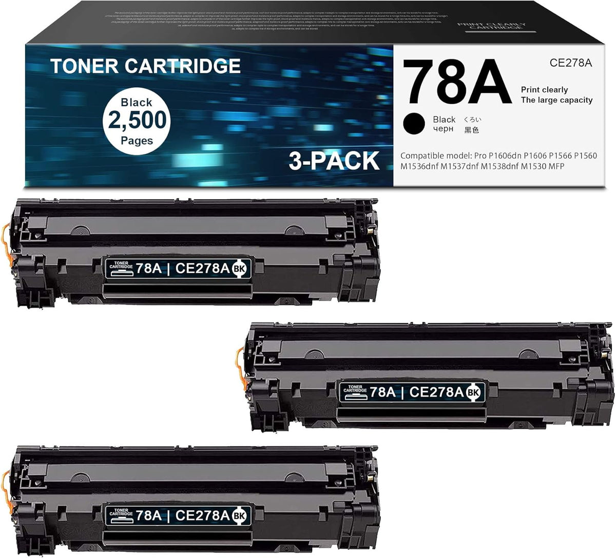 3-Pack Black Toner Cartridge W6962