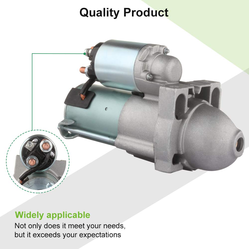 Compatible Starter for Chevrolet Avalanche 1500 2003-2006 5.3L Express Vans 2004-2007 4.8L 5.3L Silverado 1500 2003-2008 5.3L 2004-2008 4.8L SSR 2003-2004 5.3L 6494N Pack of 2 T6822