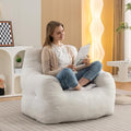 Giant Teddy Plush Bean Bag Sofa Chair with Armrests and Pocket (Ivory) F122