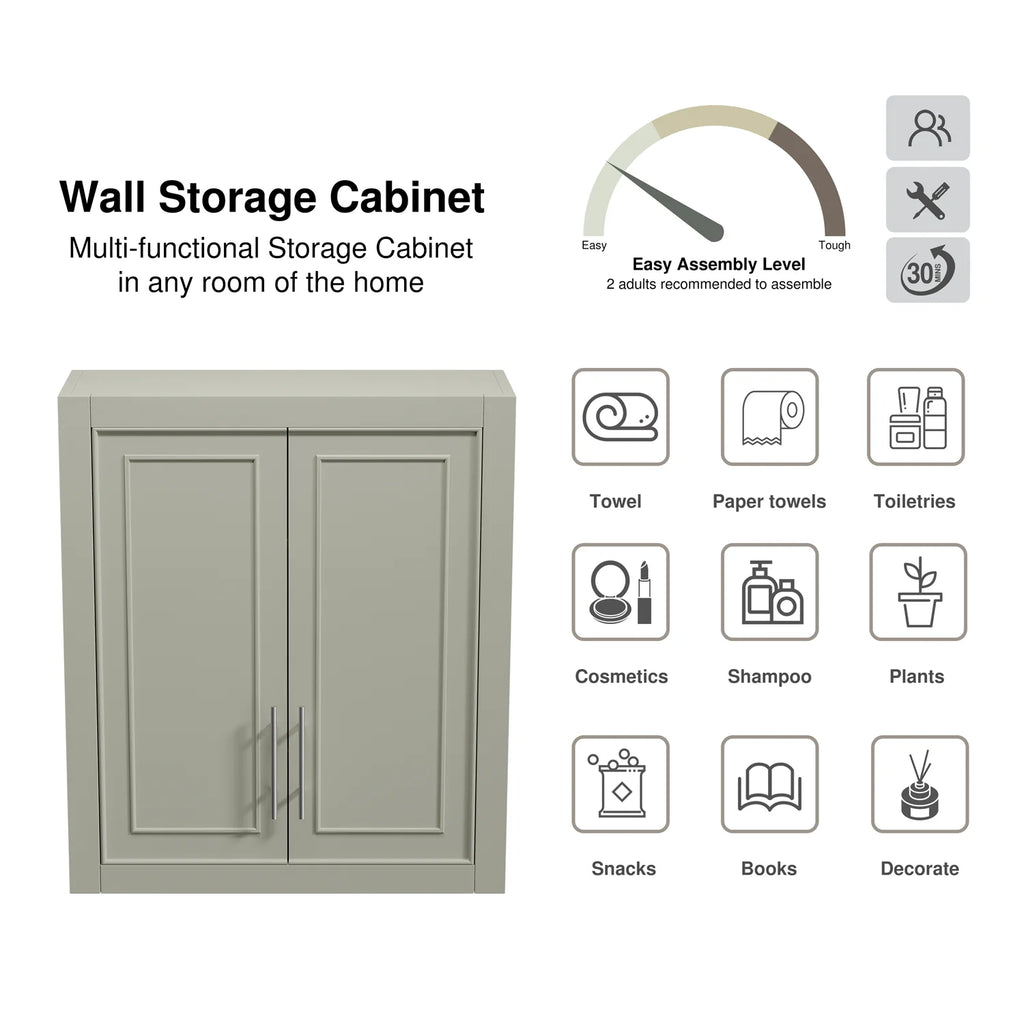 Gray Wood Wall Mounted Storage Cabinets R6454