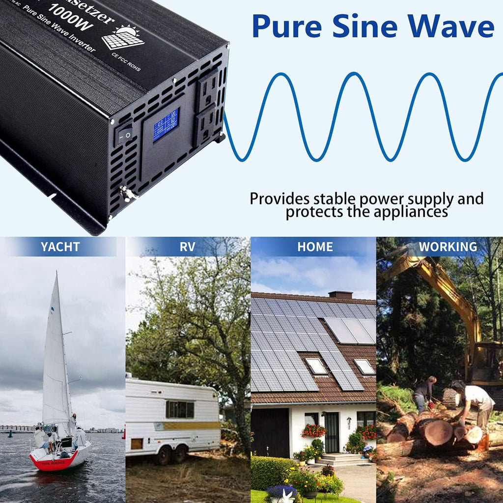 3000W 24V Pure Sine Wave Power Inverter with Dual US Outlet T827