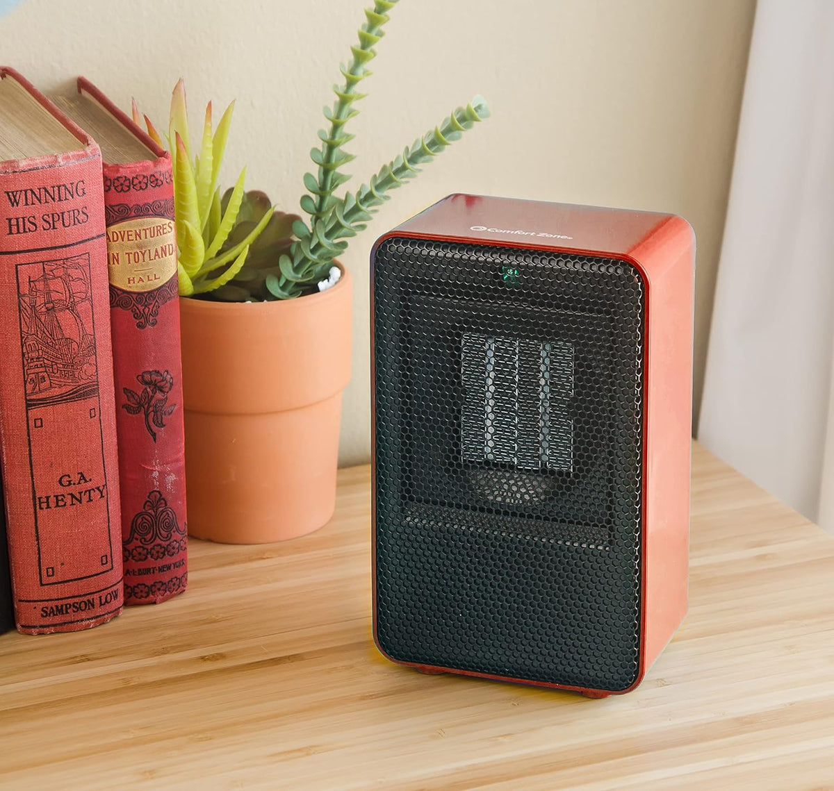 Red 200 Watt Portable Ceramic Desktop Heater A789742