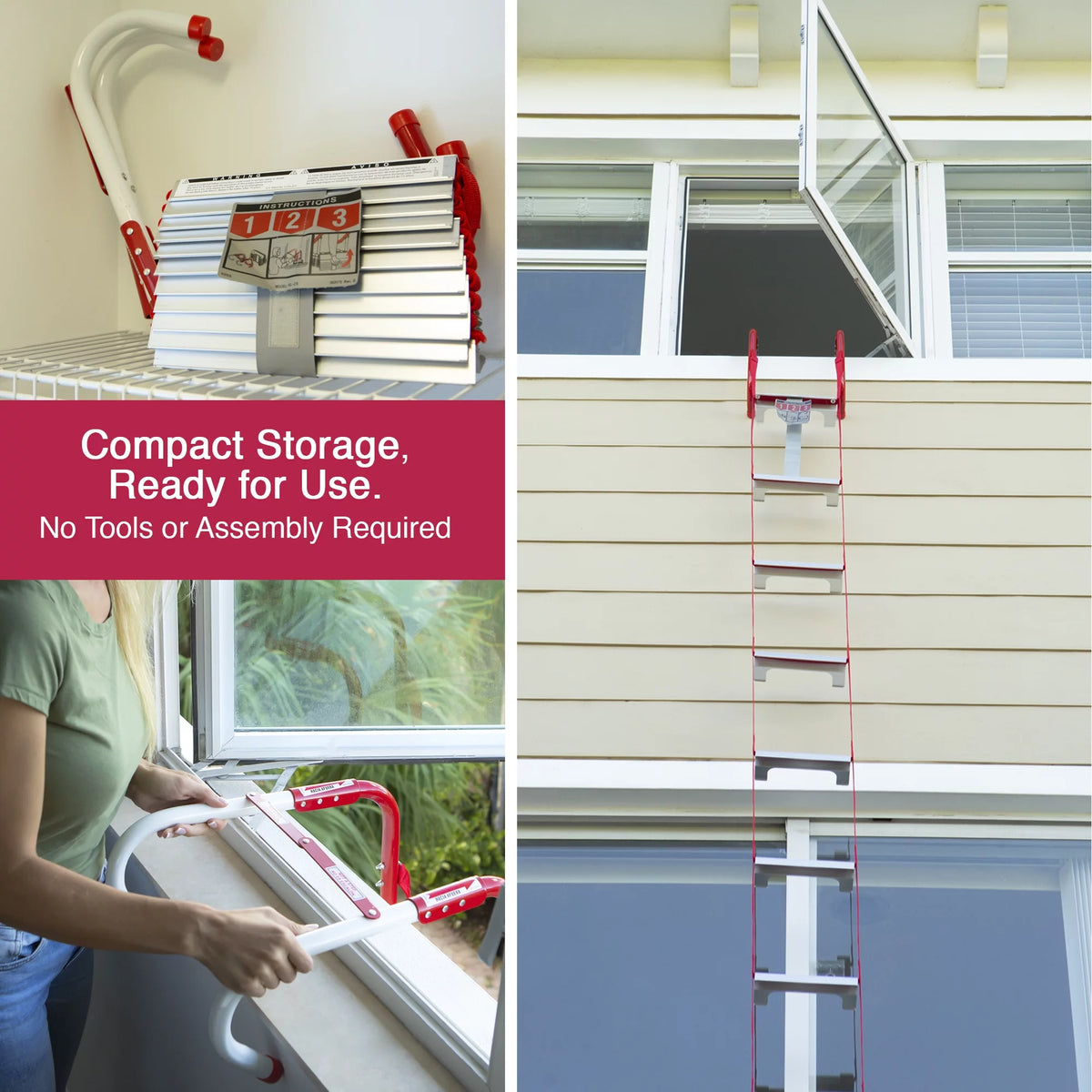 25 Foot Three Story Emergency Escape Ladder X6169