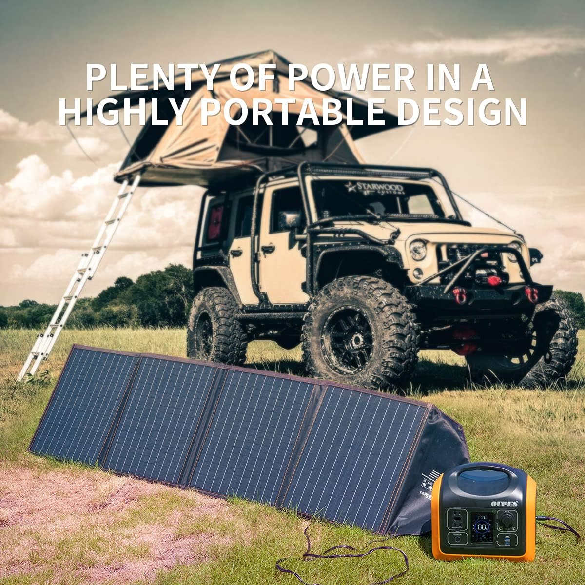 Portable Power Station 600W Solar Generator with 100W Panel 186000mAh Battery Backup J53663