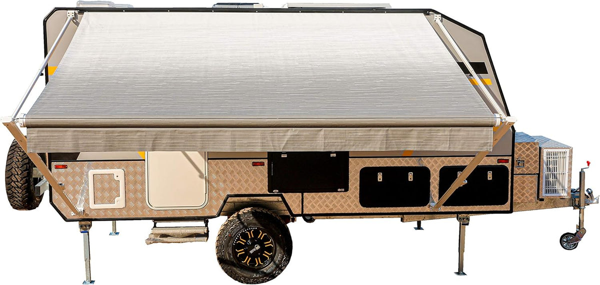 Black 12x8 Ft Retractable RV Trailer Awning G93052