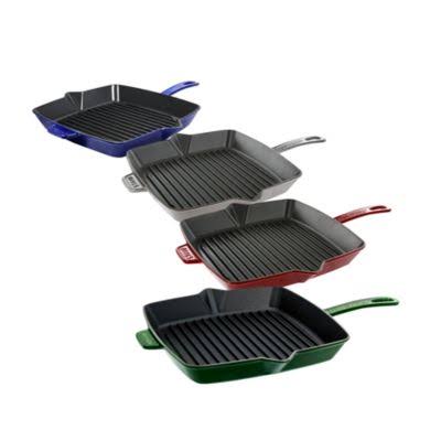 Cast Iron Square Grill Pan, 10-in, Grenadine Z610