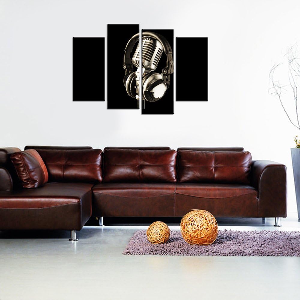 Black and White Framed Canvas Wall Art 4 Panels T666723