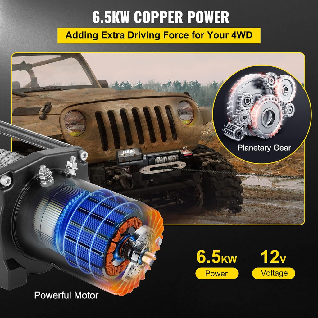17500lb 12V Electric Winch with Wireless Remote Control Q5588